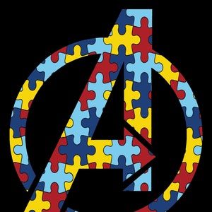Concientización sobre el autismo PNG, Letra A, Mes del autismo, Autismo, Avenger, PNG digital