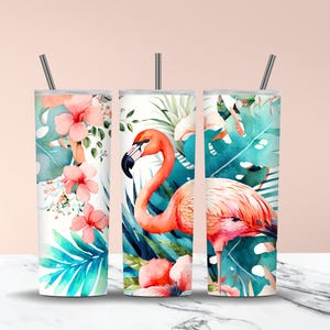 Floral Flamingo 20 Unzen Becher