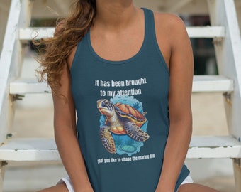 Judgmental Turtle Funny Women's Tank Top