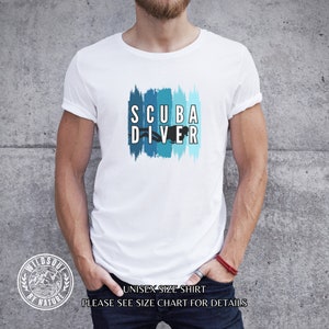 Shades of Blues Scuba Diver T-Shirt, Scuba Diver Shirt, Gift for Diver, Scuba Diving T-Shirt