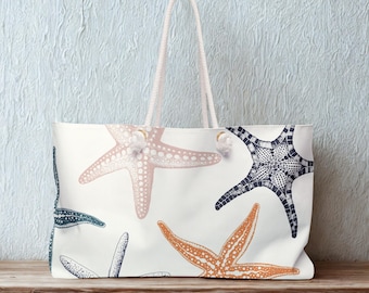 Starfish Beach Bag | Ocean Pattern Tote