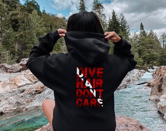 Dive Hair Don't Care Scuba Diving Flag Hoodie