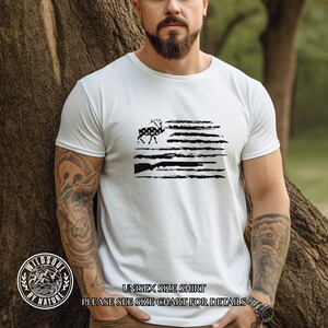 American Flag Deer Hunter T-Shirt, Hunter Gift, Gift for Dad, Hunting Shirt, Shirt for Men