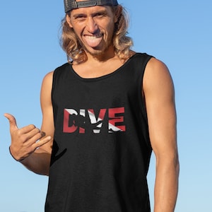 Scuba Dive Flag Men&#39;s Tank Top, Scuba Diver Gift, Scuba Diver, Men&#39;s Tank Top