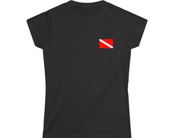 Marine Life Scuba Diving Flag Damen Softstyle T-Shirt