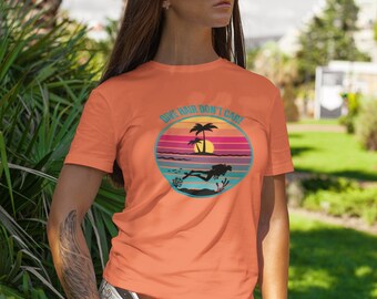 Scuba Diver Girl. Diver Mom, Scuba Diver T-Shirt for Women, Women&#39;s Diving Tee, Scuba Shirt, Diver Shirt, Sunset Diver T-Shirt
