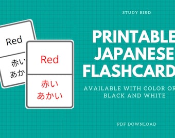 Cartes flash couleur japonaises - PDF imprimable