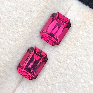 Emerald Cut Almandine Garnet: Red Gemstone from Tanzania (2 cts, ~6mm
