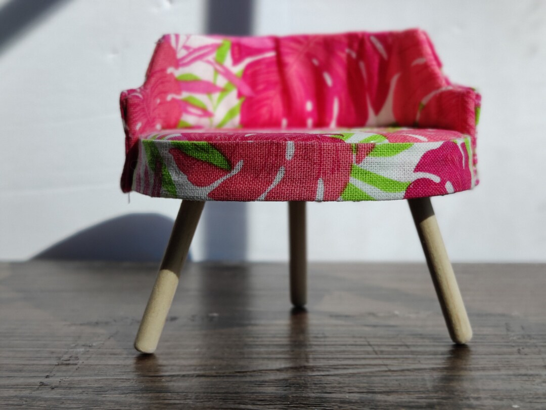 112 Pink Miniature Doll Lounge Chair Etsy
