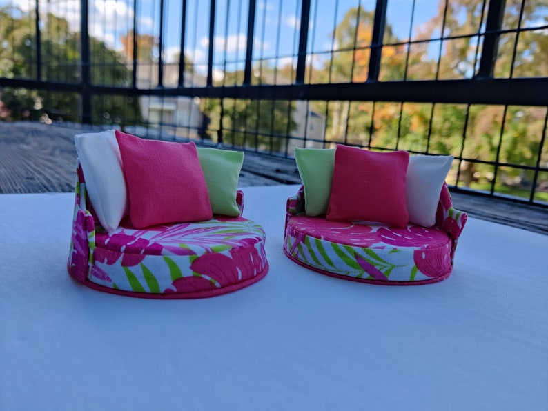 112 Pink Miniature Doll Lounge Chair Etsy