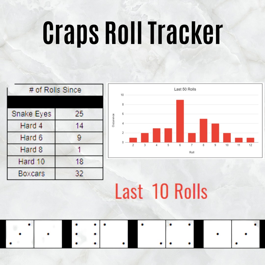 Craps Roll Tracker Etsy