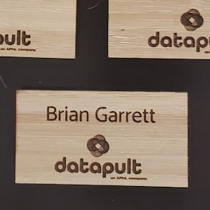 Bamboo Name Tags - Personalized magnetic for units, companies and other groups