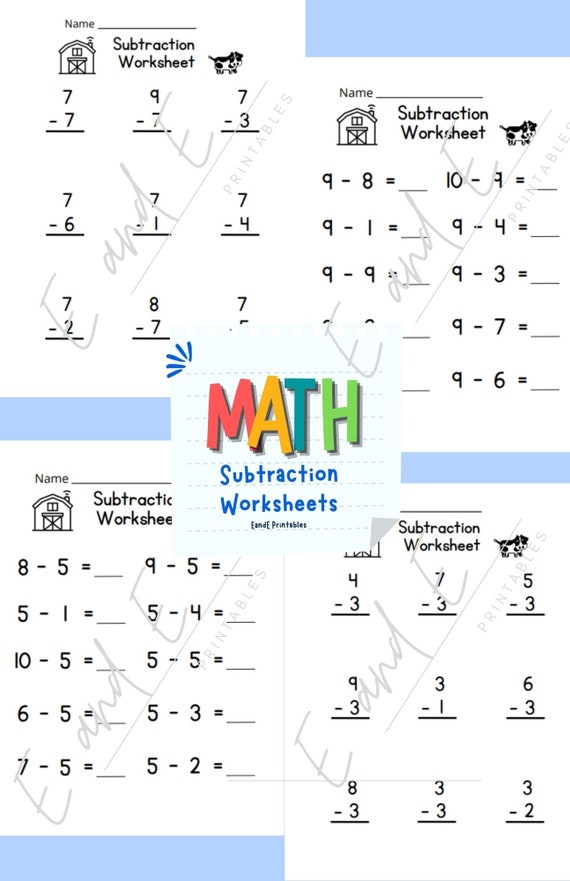 20 math worksheets printable numbers 1 10 etsy