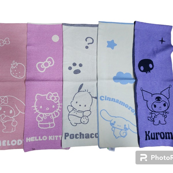 Kawaii pretty scarfs | Cute Japanese character | adorable | sanri | hk | pocha | kuku | gift for her, warm and soft , cozy beautiful scarf