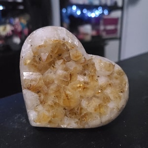 Heat treated Citrine Cluster Heart Brazil Crystal
