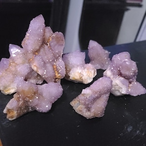 Lavender Purple Pink Spirit Quartz Clusters gifts for her valentines day gift gift ideas home decor unique healing crystals crystal