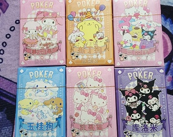 Kawaii poker cards | Cute Japanese character | adorable | mymelo | soft | playing cards | sanri playing cards | gift for her, gift kid