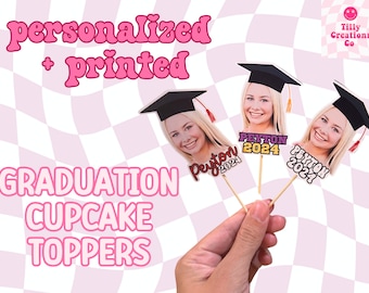 Custom Graduation Cupcake Toppers: Personalized Face Party Decor | Class of 2026