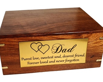PERSONALIZED Small to Extra Large Urn for Human / Pet Ashes - Wooden Urns for Human Ashes Adult, Burial-Cremation Urns - Memorial Urn