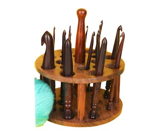 ROSEWOOD Ergonomic Crochet Hooks with Case for Arthritic Hands, Soft Grip Handle | Length 7 inches | 3.5 to 25 mm / Marked with US/mm Sizes