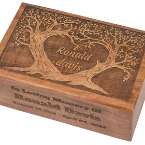 PERSONALIZED Wooden urn for adult Male Female Ashes - Cremations urn Memorial urn, Tree of Life Flying Bird | Burial Urns for Columbarium