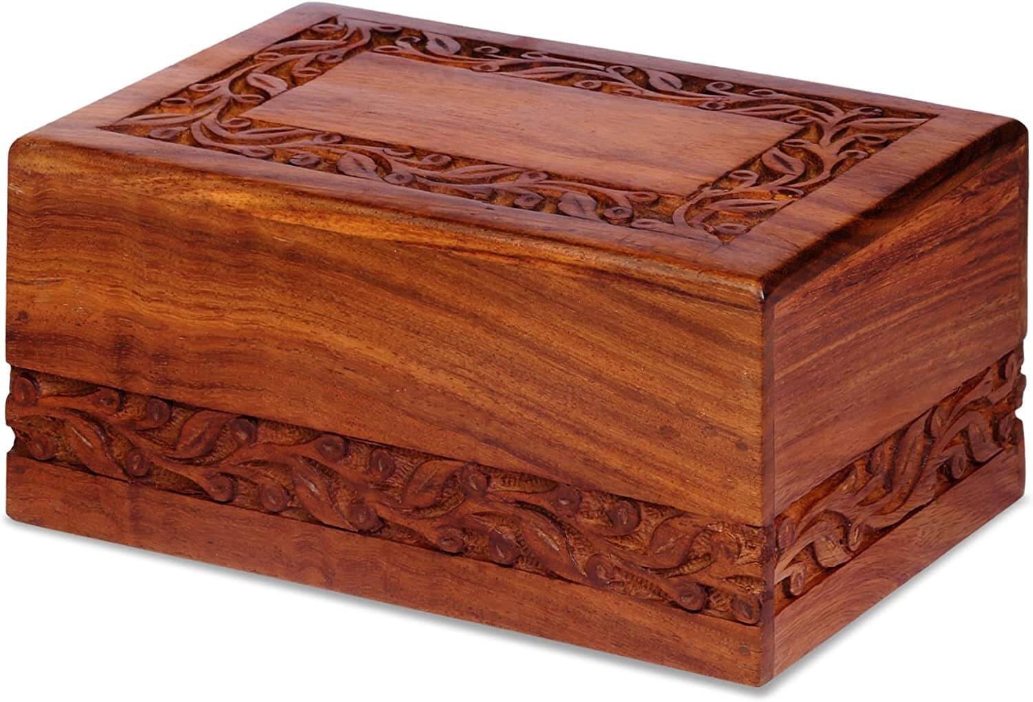 Hind Handicrafts - Urne in legno di palissandro per ceneri umane per adulti con croce di pino - urna commemorativa funerale artigianale - Colombario - 113,4 kg o pollici cubi