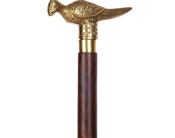 Bastón personalizado - Mango de latón con diseño de pavo real - Bastón ligero de 91 cm - Bastones para hombres, mujeres y personas mayores - Bastón victoriano vintage