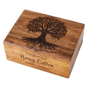 PERSONALIZED Wooden Cremation urn for adult Male Female Ashes - Cremations urn, Tree of Life Flying Bird | Burial Urns for Columbarium