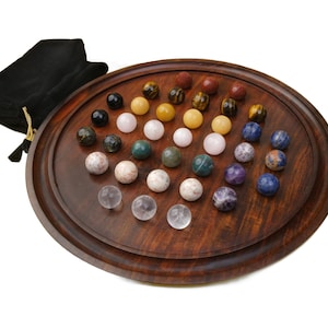 Buy Online Winmaarc Handmade Games Solitaire Board In Wood With Glass  Marbles -  577687