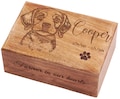 Pet Portrait Engraved Wooden Urn Box for ashes, Cremation Dog Urn for Ashes, Urns for Dog and Cat Ashes, Pet Memorial Gifts Engraved product logo