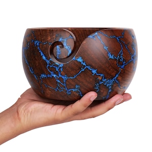 PERSONALIZED Holz Garnschüssel Palisander - Lichtenberg Figur Garnschüssel - Für Wolle & Maserholz - Spiralgarnspender - Geschenk