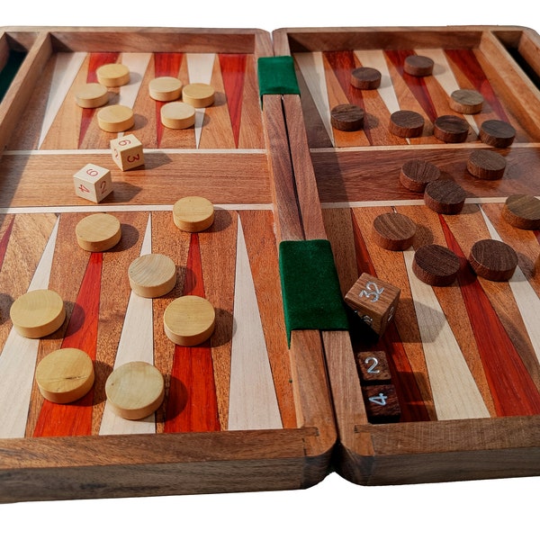 Gepersonaliseerde handgemaakte backgammon set - gegraveerd houten B bordspel voor familieplezier, tavli spel, backgammon reise, kerstcadeau