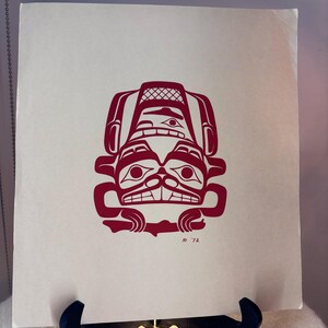 "Robert Davidson ""Beaver"" 1972 - Haida Indigenous Serigraph / Vintage Northwest Coast Litograph."