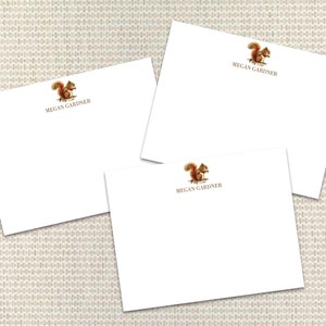 Aquarell Eichhörnchen Briefpapier Personalisiertes Briefpapier Benutzerdefinierte Hinweiskarten mit Umschlägen Benutzerdefiniertes Briefpapier für Männer, Frauen oder Familien