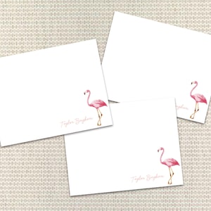 Flamingo-Briefpapier Personalisiertes Briefpapier Individuelle Notecards mit Umschlägen Individuelles Briefpapier Adrette Monogramm-Dankeskarte für Kinder