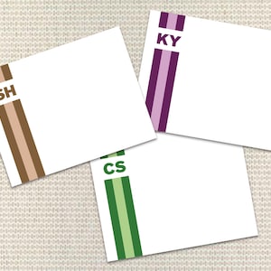 Monogramm-Streifen-Briefpapier Personalisiertes Briefpapier Individuelle Notecards mit Umschlägen Individuelles Briefpapier Adrettes Monogramm