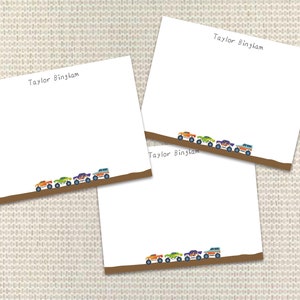 Papelería Monster Truck Papelería personalizada Tarjetas personalizadas con sobres Papelería personalizada para niños Tarjeta de agradecimiento