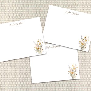 Blumen Briefpapier Personalisiertes Briefpapier für Frau Benutzerdefinierte Hinweiskarten mit Umschlägen Benutzerdefiniertes Briefpapier für Mutter