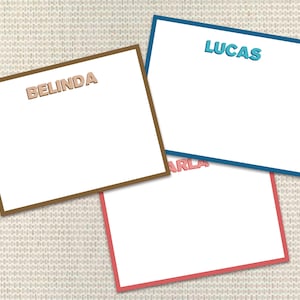 Schatten Text Briefpapier Personalisiertes Briefpapier Individuelle Notecards mit Umschlägen Individuelles Briefpapier Adrettes Monogramm