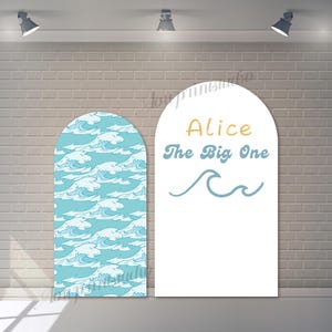 Custom Double-Sided Arch Cover The Big One Backdrop Birthday Backdrop Baby Shower Photography Personalized Beach Theme 1st Party Background