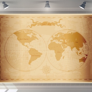Carte du monde personnalisée joyeux anniversaire fête toile de fond bébé douche fond photomaton décor photographie bannière