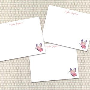 Schmetterlings-Briefpapier Personalisiertes Briefpapier für Frau Kundenspezifische Anmerkungskarten mit Umschlägen Kundenspezifisches Briefpapier für Mama-Muttertagsgeschenk