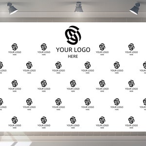 Custom Step and Repeat Logo Wall Photography Backdrop White Photo Background Personalized Decor Banner Photocall Backdrop Vinyl Polyester