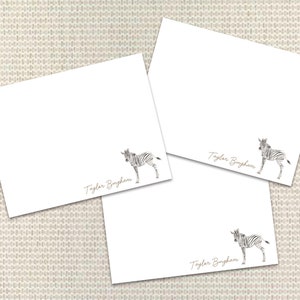 Aquarell Zebra Briefpapier Personalisiertes Briefpapier Benutzerdefinierte Hinweiskarten mit Umschlägen Benutzerdefiniertes Briefpapier für Männer, Frauen oder Familien