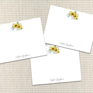 Sonnenblumen Briefpapier Personalisiertes Briefpapier für Frau Kundenspezifische Anmerkungskarten mit Umschlägen Kundenspezifisches Briefpapier für Mamma Mutter-Tagesgeschenk
