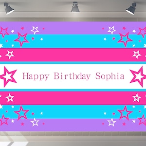 Benutzerdefinierte Baby Shower Backdrop AMERICAN Doll inspiriert Hintergrund alles Gute zum Geburtstag Party Dekor Fotografie Mädchen Banner
