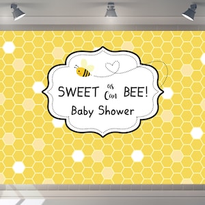 Custom Sweet Bee Day Bee Backdrop Happy Birthday Party Decor Sweet Little Bee Baby Shower Photography Girls Birthday Banner