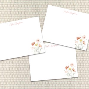 Blumen Briefpapier Personalisierte Briefpapier für Frau Benutzerdefinierte Hinweiskarten mit Umschlägen Benutzerdefinierte Briefpapier für Mutter Mutter Tagesgeschenk