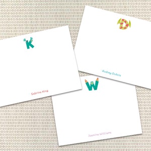 Monster Briefpapier Personalisierte Kinder Briefpapier Benutzerdefinierte Grußkarten mit Umschlägen Benutzerdefinierte Briefpapier Preppy Monogramm Dankes-Karte