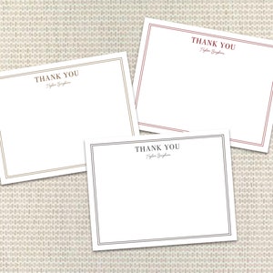 Cartes de notes personnalisées avec enveloppes, papeterie personnalisée, monogramme Preppy, carte de remerciement pour mariage